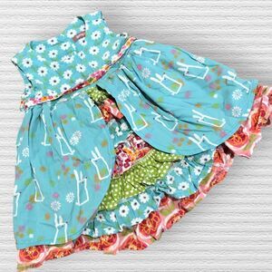 Jelly The Pug Bunny Rabbit Flower Easter Spring Layer Ruffle Dress 18M Boutique